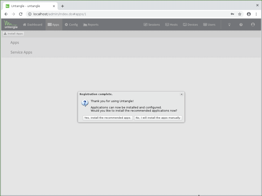 Install Recommended apps or manually install