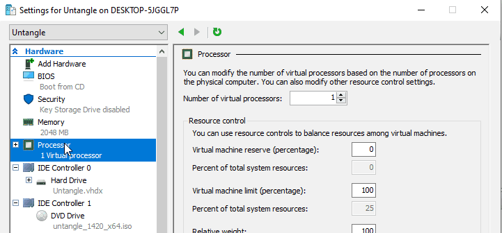 Select number of processors for Untangle