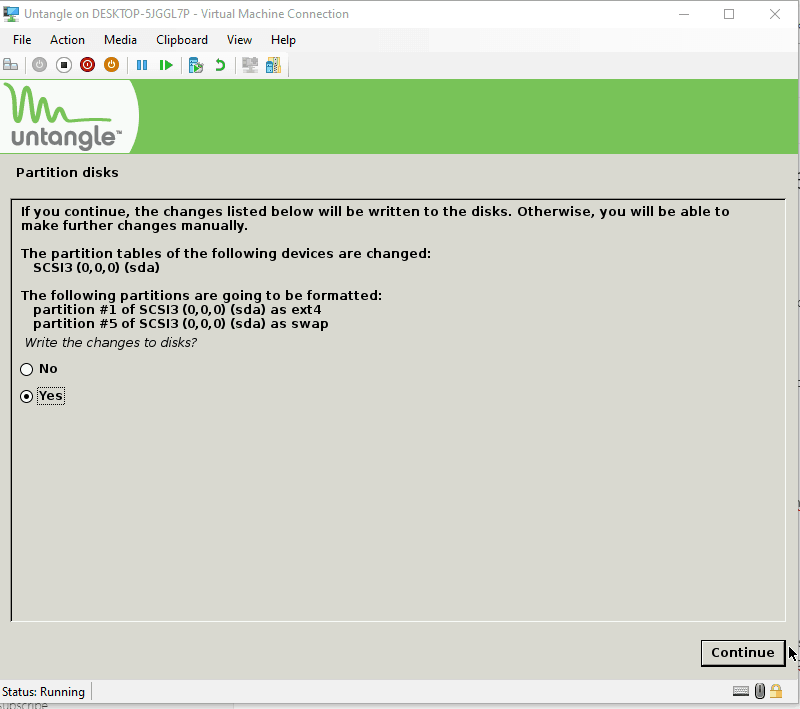 Write the changes to your disks