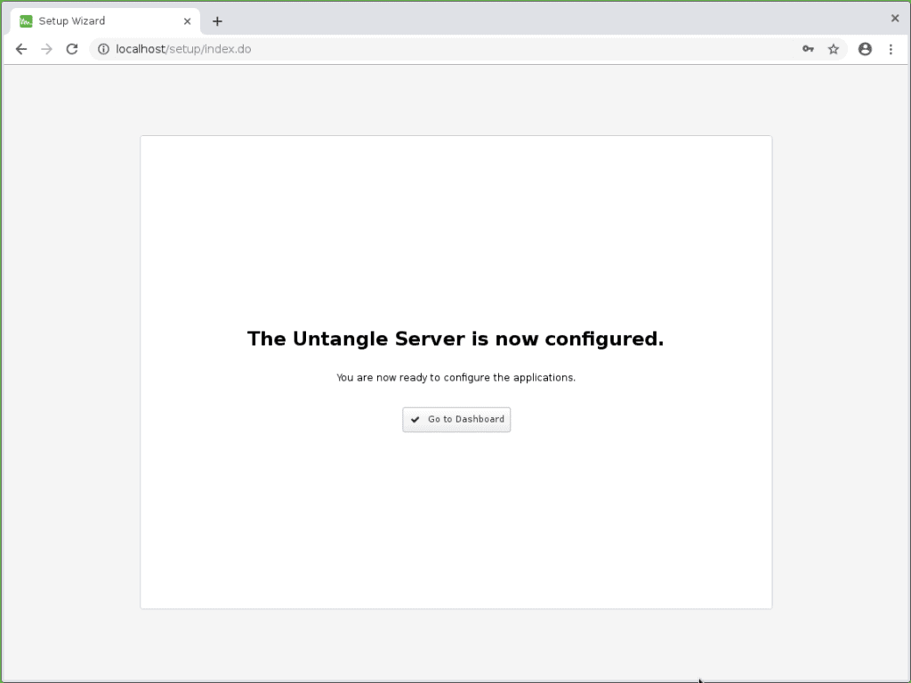 Untangle is configured