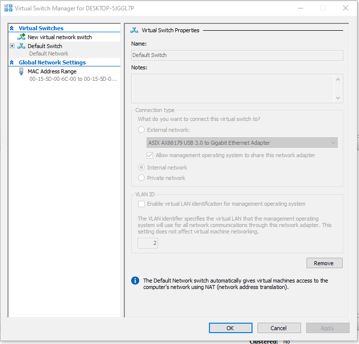 Virtual Switch Manager Hyper-V