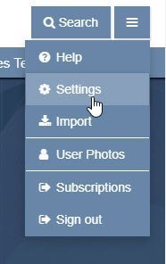Exclaimer Settings Menu