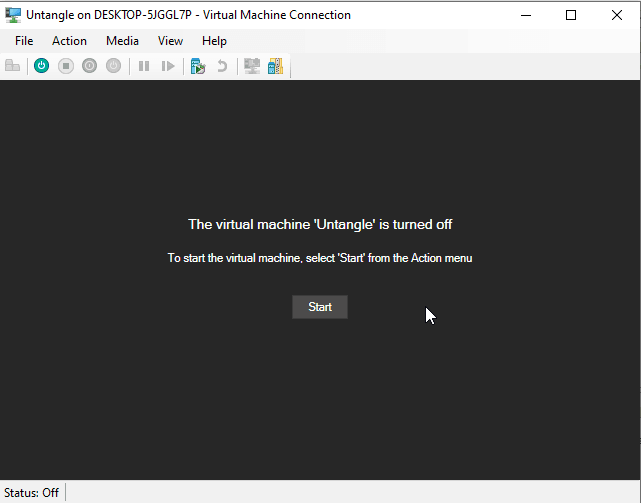 Start up the Untangle VM