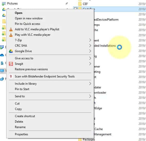 CodeTwo delete local folders