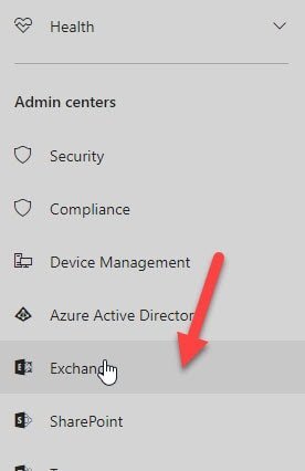 Office 365 - Open Exchange Admin Center